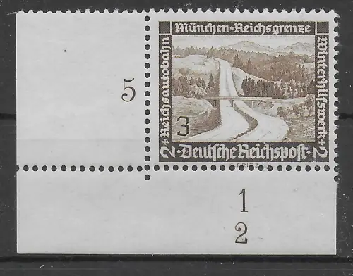 DR: MiNr. 634 **, postfrisch im Eckrand E3, Sektoren Nummer 2