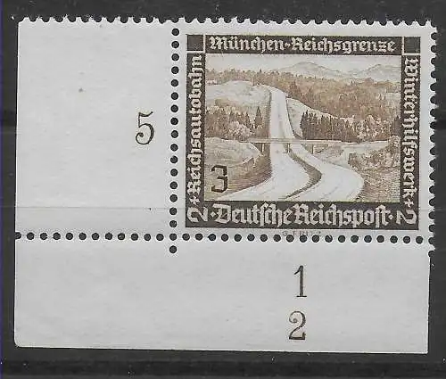 DR: MiNr. 634 ** postfrisch im Eckrand E3, Sektoren Nummer 2