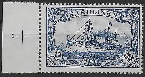 Karolinen: MiNr. 17, Platten Nr. 1, postfrisch