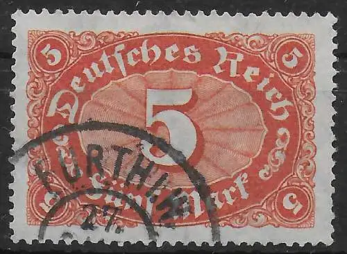 DR: MiNr. 194c, gestempelt Furth i. W., BPP geprüft