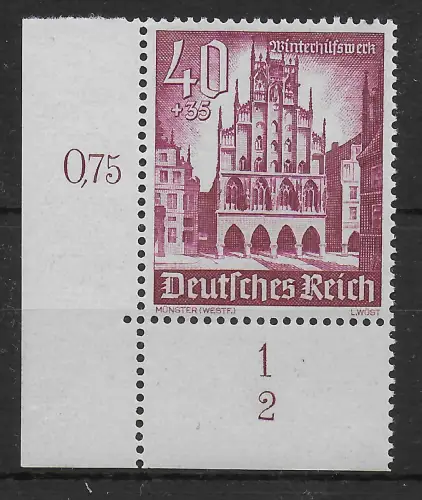 DR: MiNr. 759, Eckrand E3 postfrisch, Sektorennummer -2-