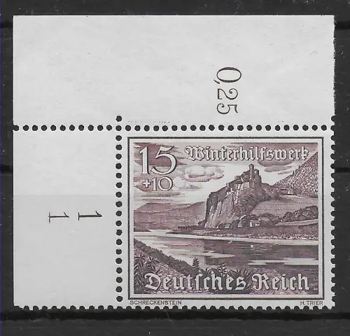 DR: MiNr. 736, Eckrand E3 postfrisch, Sektorennummer -1-