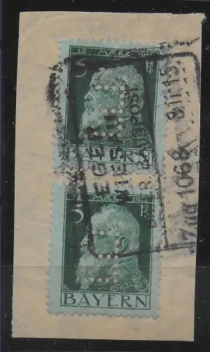 Bayern: Dienst MiNr. D7I, Briefstück gestempelt