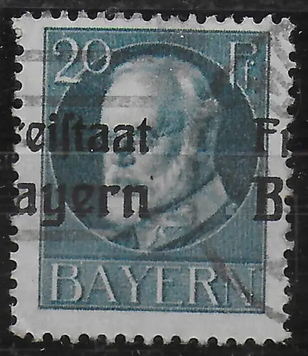 Bayern: MiNr. 157, Aufdruckverschiebung, gestempelt