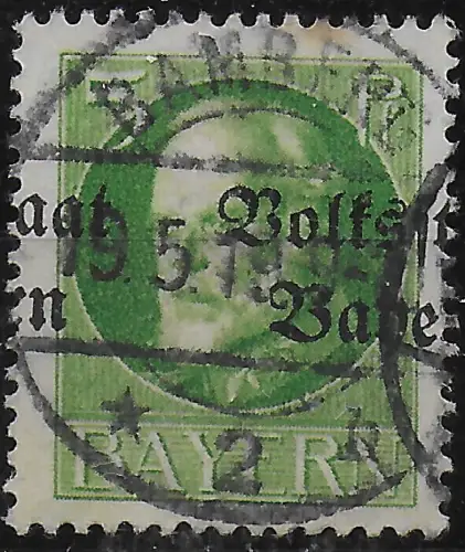 Bayern: MiNr. 117a, gestempelt Aufdruckverschiebung