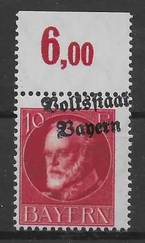 Bayern: Haftstellen, Aufdruckverschiebung mit Oberrand *