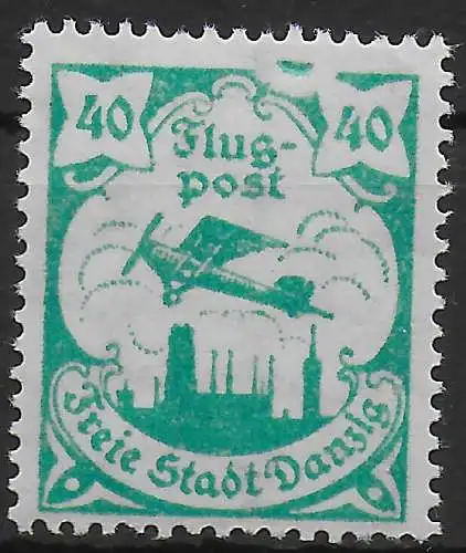 Danzig: MiNr. 112, Abart: Gebrochener Rand oben, *