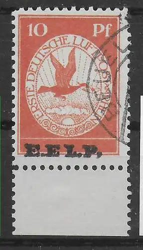 DR: MiNr. I, Aufdruck und Stempel falsch, BPP geprüft