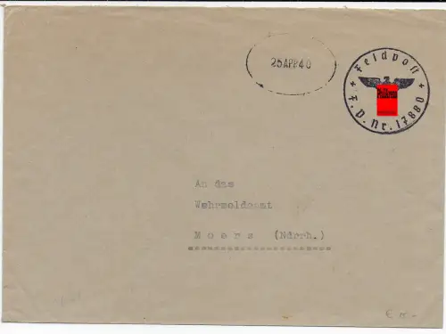Feldpost: FPNr. 17880 nach Moers