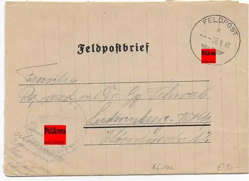 Feldpost: Deutsches Afrika-Korps 26.9.41, FP Nr. 16403