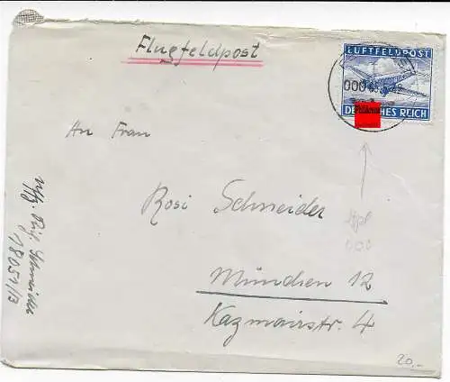 Feldpost: FPNr. 18051, 1942 nach München: Stempel Nr. 000