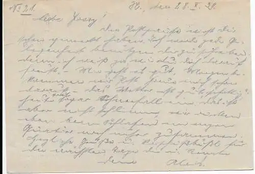 Feldpost: FPNr. 10483 vom 30.10.1939, frühe Feldpost nach München