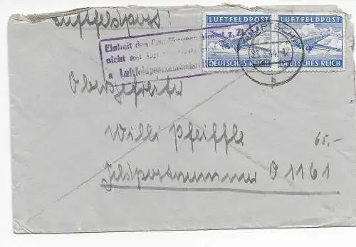 Feldpost: Luftfeldpost Nimptsch an FPNr. 01161, Hinweisstempel 1944