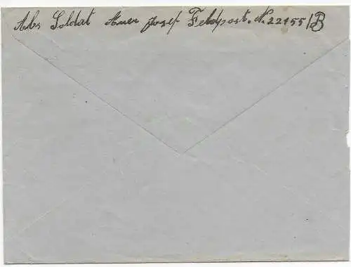 Feldpost: FPNr. 22155B eines Südtirolers nach Italien - Bozen, 1942, OKW Zensur