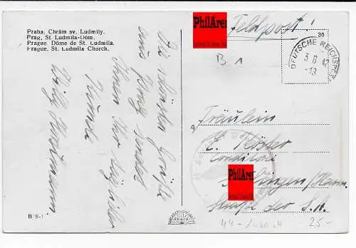 Feldpost: AK Prag, XX Feldpost aus dem XX Lazarett, 1942