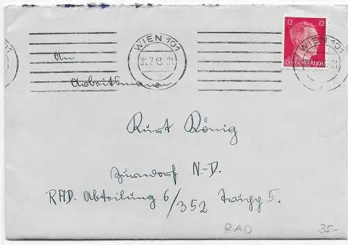 Brief von Wien 1943 mit Inhalt