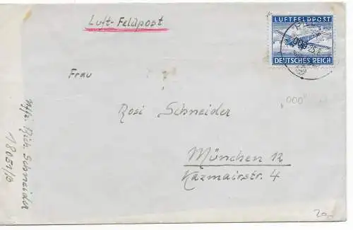 Feldpost: Luftfeldpost FPNr. 18051 B nach München, Stempel: 000