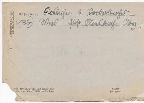 Feldpost: 16.2.45 Miesbach an FPNr. 33565
