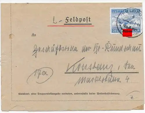 Feldpost: Luftfeldpost FPNr. 01345 C nach Konstanz 1944
