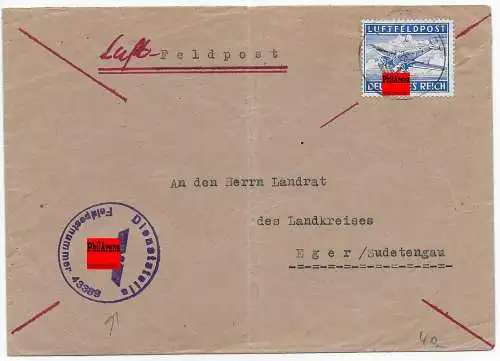 Feldpost: Luft-Feldpost FPNr. 43389 nach Eger