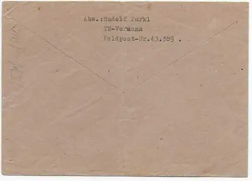 Feldpost: Luft-Feldpost FPNr. 43389 nach Eger