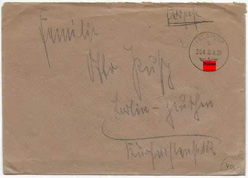 Feldpost: frühe Feldpost, 10.9.39 von FPNr. 12936