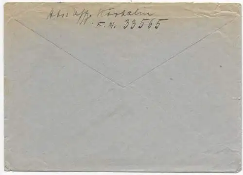 Feldpost: FPNr. 33565 vom02.03.45 nach Wies-Miesbach