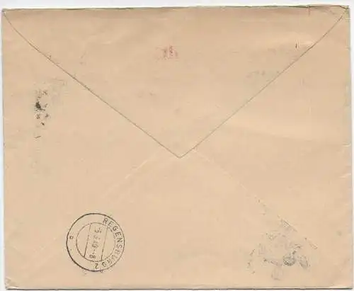 Feldpost: FPNr. L 31554 als Einschreiben von Andernach nach Regensburg 1940