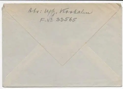 Feldpost: FPNr. 33565 vom 23.1.45 nach Wies-Miesbach