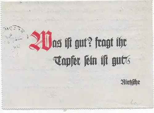 Feldpost: FPNr. 15439 B, Kartenbrief 1942 nach Braunschweig