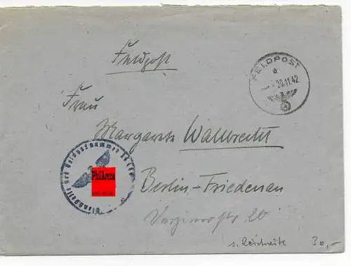 Feldpost Hygienisch Bakteriologische Heeres Untersuchungsstelle 1942 nach Berlin