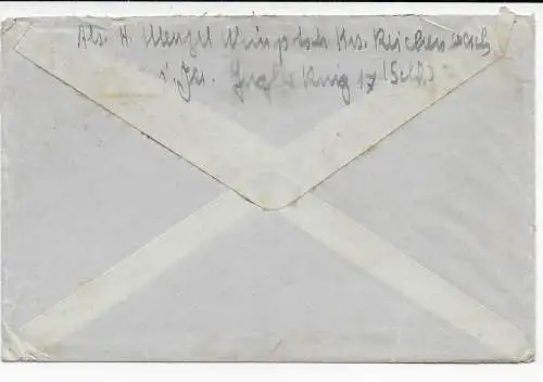 Feldpost: Nimptsch als Luftfeldpost an FPNr. 01161, Zusatzstempel 1944