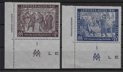 SBZ: MiNr. 198-199, postfrisch, Eckrand E1
