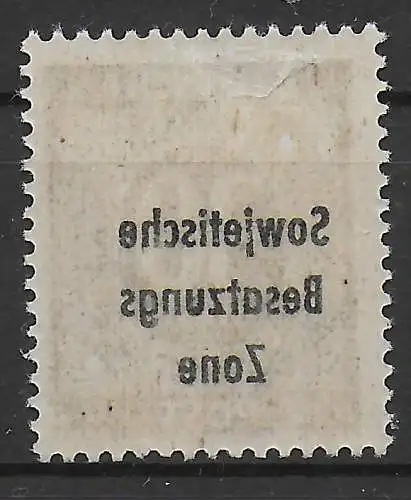 SBZ: MiNr. 208, *, Falz, Aufdruckabklatsch