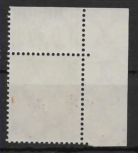 DR: MiNr. 372, postfrisch, Eckrand E1, Walze, rücks. originäre rote Farbsprenkel