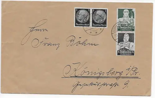 DR: Brief 1935 mit MiNr. 522A nach Königsberg