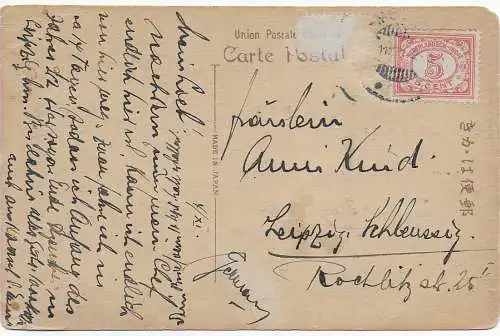 Niederländisch Indien: picture post card to Germany