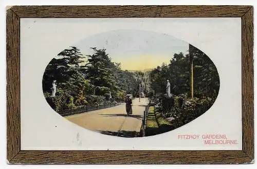 Australien: picture post card 1911: Victoria Fitzroy gardens Melbourne