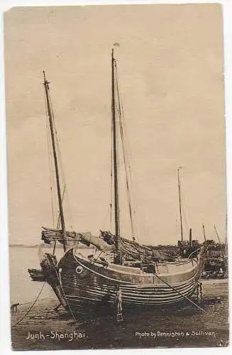 China: picture post card Junk-Shanghai to Germany