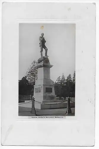 Australien: picture post card General Gordon's Monument, Melbourne 1894