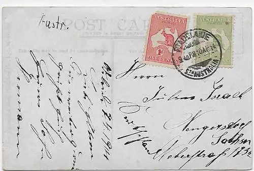 Australien: picture post card Adelaide 1914, city bridge