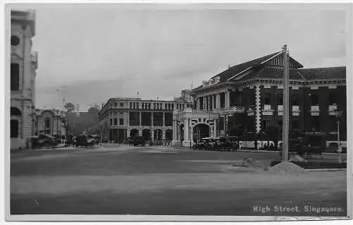 Singapore: picture postcard High Street, 1921 nach Dresden