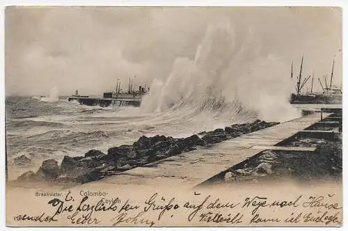 Ceylon: picture post card 1904 to Dresden