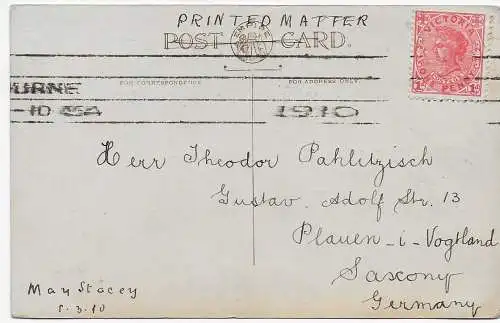Australien: picture post card Greetings from Australia, 1910