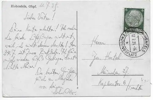 DR: AK Hohenfels Truppen-Übungsplatz 1939 nach München