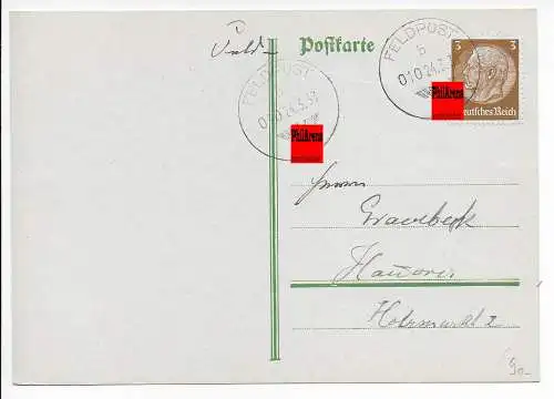 Feldpost: Stempel auf Blanko Karte: 24.3.38