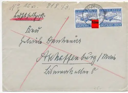 Feldpost: Luftfeldpost 1943 von FPNr. 39347