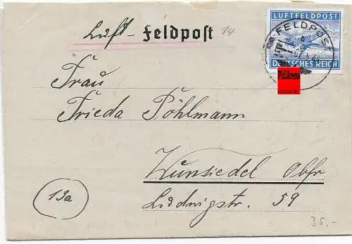 Feldpost: Luftfeldpost 1944 von FPNr. 25015A