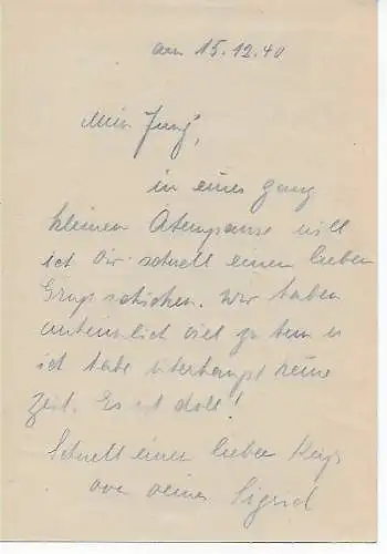 Feldpost: Feldpostsammelstelle Hamburg 1940 nach Wittenberg