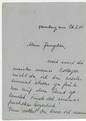 Feldpost: Feldpostsammelstelle Hamburg 1941 nach Wittenberg